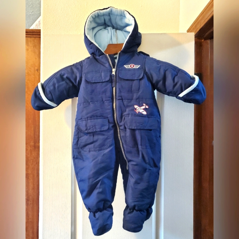 ❄️ Infant 6/9 Months Rothschild Navy Blue Ace Pilot One Piece Ski Suit❄️